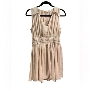 Day + Moon Champagne Cream Silky Sleeveless Mini Dress Size Small